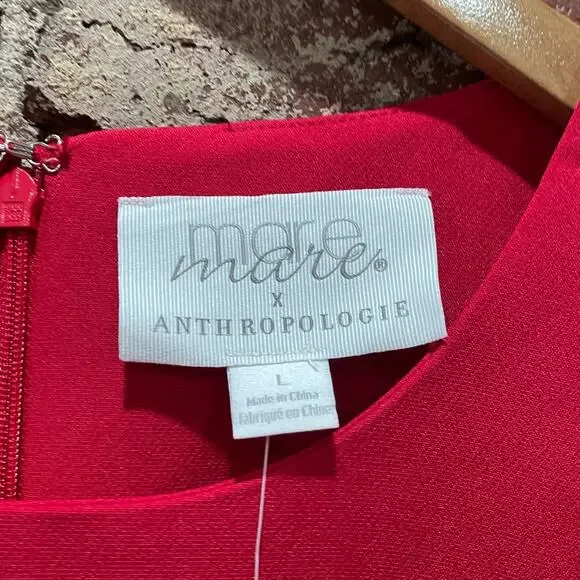 NWT ANTHROPOLOGIE Mare‎ Mare Cutout Mini Shift Red Dress Size Large - Picture 5 of 9